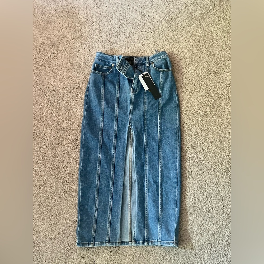 House of Harlow midi denim skirt